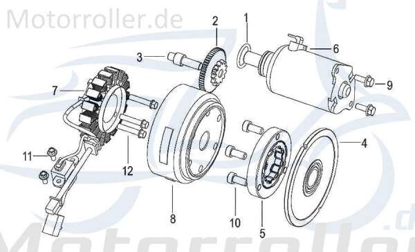 SMC Zahnrad Anlasserfreilauf Generic Zion 125 249073000000 Motorroller.de Steuerrad Ritzel Ketten-Rad Zwischenrad Steuer-Rad Zahn-Rad Getrieberad