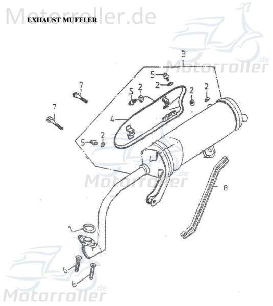 Adly Auspuffblende GK 125 Auspuffschutz Buggy 125ccm 4Takt Motorroller.de Hitzeblech Auspuffabdeckung Auspuff-Blende Hitze-Blech 152QMI Ersatzteil