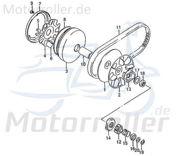 Rex RS250 Unterlegscheibe Distanzscheibe 50ccm 2Takt 87491 Motorroller.de Distanzhalter U-Scheibe Washer Beilagscheibe Ausgleichsscheibe 50ccm-2Takt