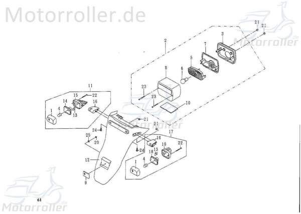 SMC Extra 50 Off Road Kennzeichenhalter 50ccm 2Takt 55751-PAF-00 Motorroller.de Kennzeichenbeleuchtung Nummernschildhalter Kennzeichen-Halter Mokick