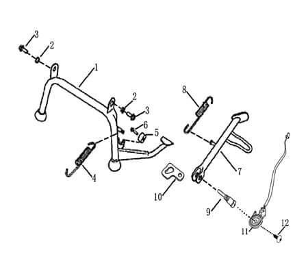 Seitenständer 220 mm Standfuß AGM-MOTORS 1030206-2