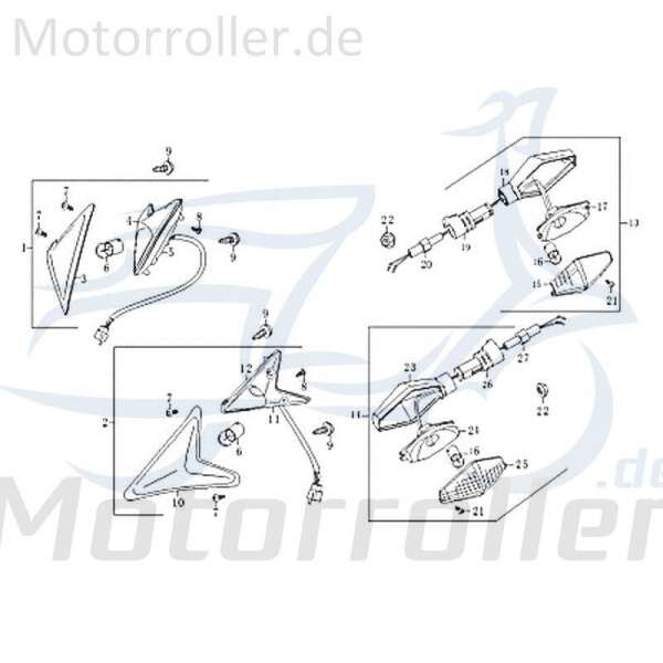 Jonway RMC-G 50 Blinker Signalleuchte 50ccm 2Takt 83569 Motorroller.de links rechts vorn hinten Blinklicht Blinkleuchte Fahrtrichtungsanzeiger Winker