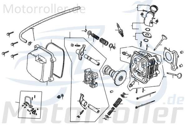 Ventilabdeckung Ventildeckel Rex RS450 Roller 50ccm 4Takt Motorroller.de Zylinderkopf Ventile Zylinderkopfdeckel 50ccm-4Takt Scooter Ersatzteil