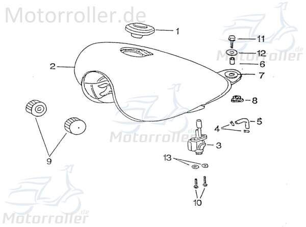 SMC Chopper 125 Gummischeibe 125ccm 4Takt 93580-123203 Motorroller.de Unterlegscheibe Gummiunterlegscheibe Dämpferscheibe Pufferscheibe 125ccm-4Takt