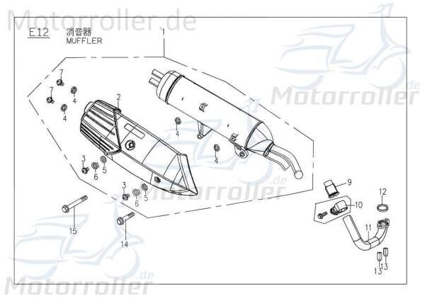 Auspuffblende Auspuff Hitze-Blech M22810100002