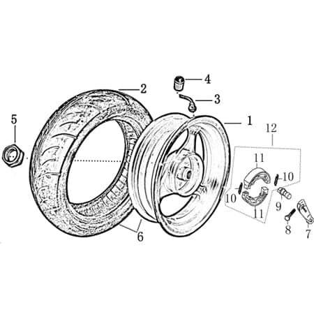 Rollerreifen 110/70-12 Qingqi QM125T-10AB Scooter 1040502-11 Motorroller.de Scooterreifen Sommerreifen Motorrollerreifen Mokick Jonway RMC-G 50 Moped