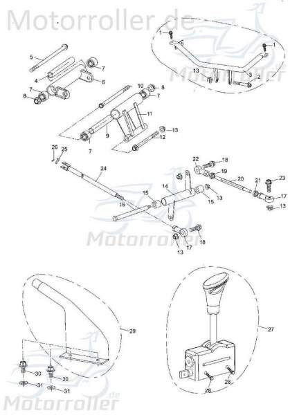 Schaltstange lang Tongjian Schaltwelle Buggy 250ccm 4Takt Motorroller.de Schaltstern Schalthebelwelle komplett 250ccm-4Takt Strassenbuggy 250 Sport