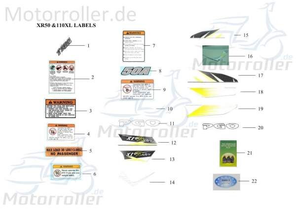 Aufkleber 90 Kilogramm Grenze Xr50Xl X0603100000