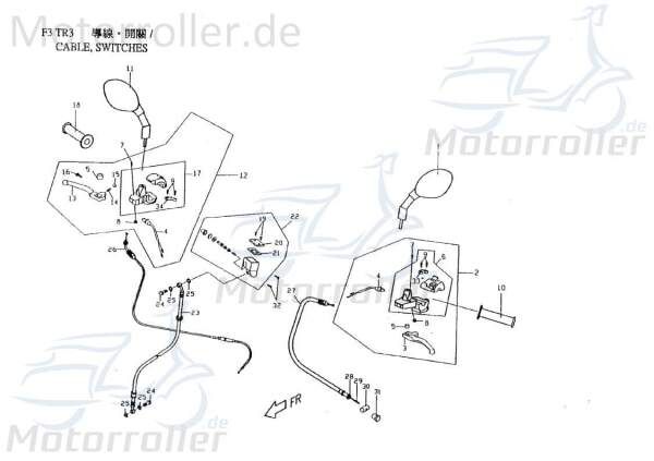 PGO Bundmutter selbstsichernd T-Rex 50 Roller 50ccm 2Takt Motorroller.de Sechskantmutter Flanschmutter Sechskant-Mutter Flansch-Mutter Maschinenmutter