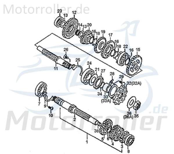 Ritzel 14 Zähne optional zu Gutachten 88240 23-152-015-14 Motorroller.de Zahnrad Steuerrad Ketten-Rad Zwischenrad Steuer-Rad Zahn-Rad Getrieberad