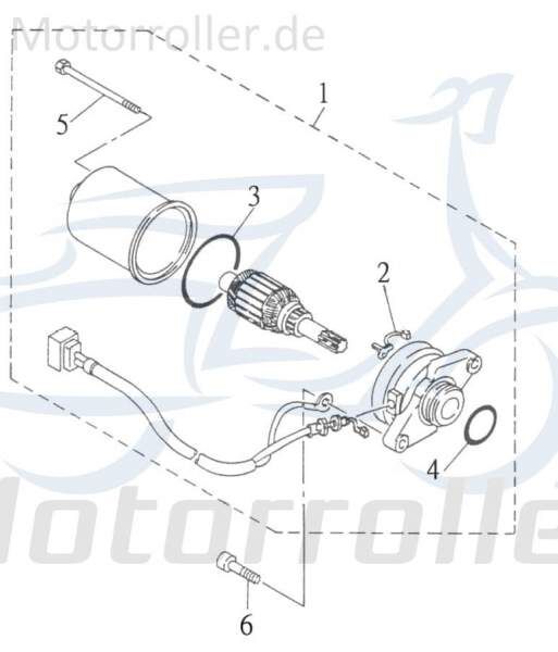 Kreidler F-Kart 100 Anlasser Starter 100ccm 2Takt 73105 Motorroller.de Anlasser-Motor Elektrostarter E-Starter Anlassermotor Elektro-Starter Service