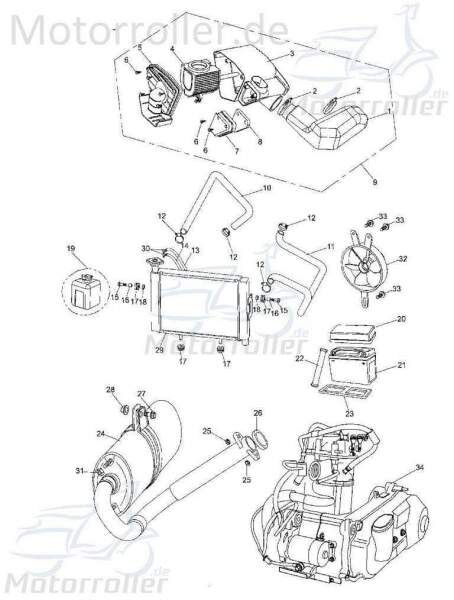 Motor 250ccm Typ 172mm/A komplett 2.000.047 Tongjiang