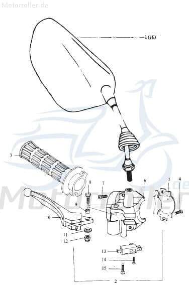 Sundiro XDZ 50 TA Unterlegscheibe 5mm 50ccm 2Takt GB96-85-5 Motorroller.de Distanzhalter U-Scheibe Washer Beilagscheibe Ausgleichsscheibe Scooter