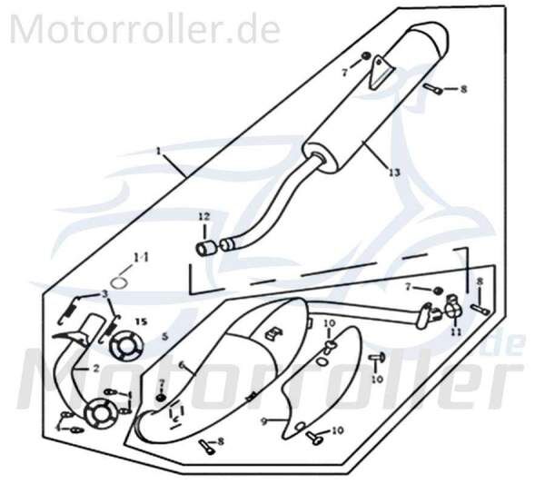 Kreidler Supermoto 50 DD Blende Vorschalldämpfer 733246 Motorroller.de Auspuffblende Hitzeschild Hitzeschutz Motorrad