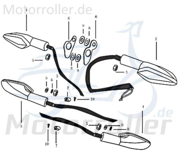 Blinker hinten rechts LED Kreidler Supermoto 50 DD 733372 Motorroller.de Signalleuchte Blinklicht Blinkleuchte Motorrad Schaltmoped