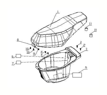 Kreidler Vabene 50 Staufach 730379 Motorroller.de Helmfach Stauraum Gepäckfach Sitzbankfach Sitzfach