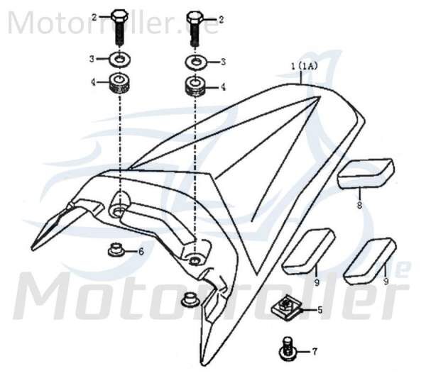 Rex Enduro 125 DD Heckverkleidung 125ccm 4Takt 90666 Motorroller.de Seitenteil Seitenverkleidung Seitenabdeckung Heckabdeckung Heck-Verkleidung links