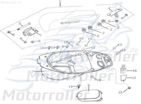 Kreidler Galactica 125 DD Staufach 702764 Motoroller Sitzbankfach Sitzstaufach Original Ersatzteil