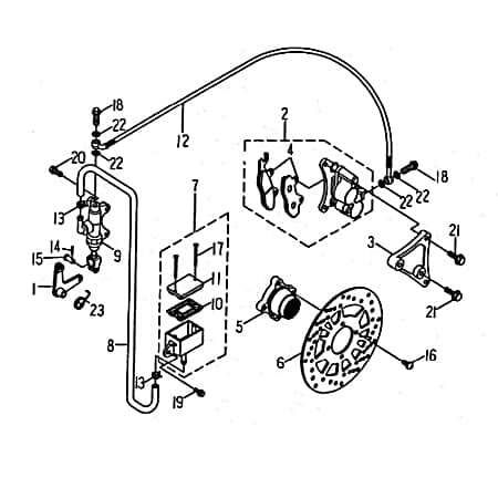 SMC Quad 170 Handbremszylinder ATV 170ccm 4Takt 45877-RAM-00 Motorroller.de Hauptbremszylinder Bremspumpe Hydraulik-Pumpe Handbremspumpe Brems-Pumpe