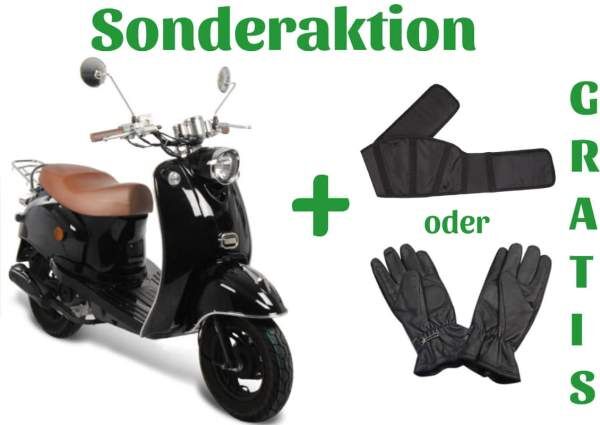 GMX 460 Retro Classic Motorroller 25 km/h schwarz Euro 5 Scooter Mofa