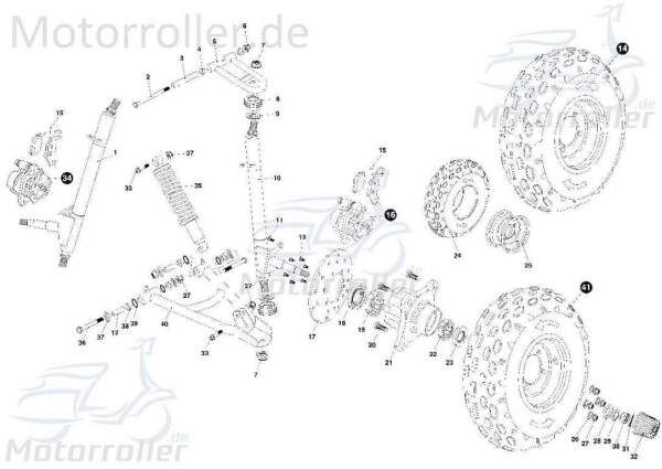 Tongjian Hinterrad links Hinterradfelge 6.000.003