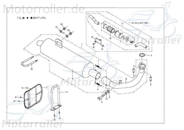 PGO X-RIDER 150 Auspuff mit Katalysator 50ccm-2Takt Endtopf 150ccm 4Takt X52815020001 Motorroller.de Endschalldämpfer Auspuffanlage Auspuff-Anlage ATV