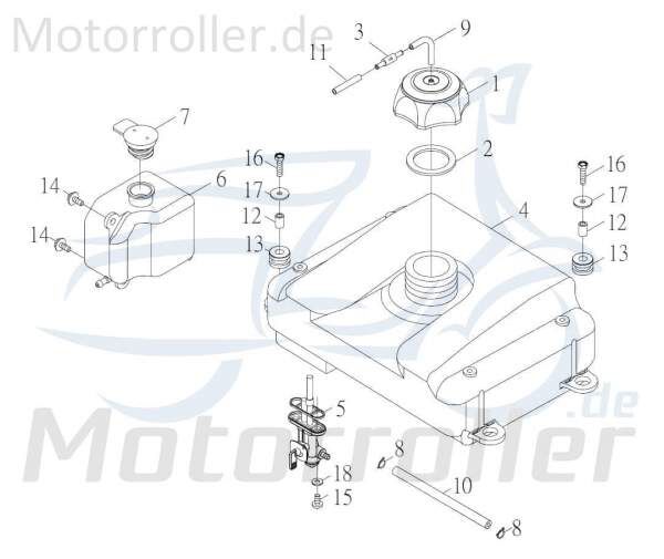 Kreidler F-Kart 170 Benzintank 170ccm 4Takt 74610 Motorroller.de Benzin-Tank Kraftstoff-Tank Benzin-Behälter Benzinbehälter Kraftstoff-Behälter