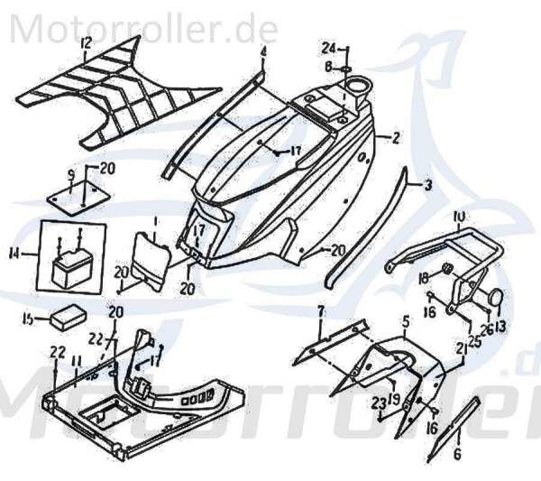 Rex Flash 50 Blinkerglas Roller 50ccm 2Takt 55723-PAF-00 Motorroller.de links hinten Blinker-Glas Blinker-Abdeckung Blinkerabdeckung Blinkerkappe