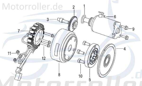 SMC Anlasser Generic Soho 125 Anlasser-Motor 240043000000 Motorroller.de Starter Elektrostarter E-Starter Anlassermotor Elektro-Starter 125ccm-4Takt