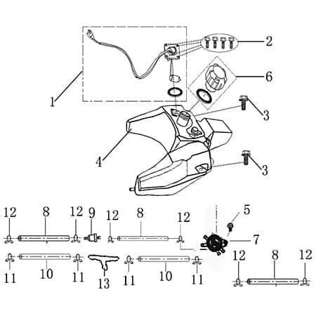 Tankdeckel Kraftstoffbehälter Motorroller Rex 705382