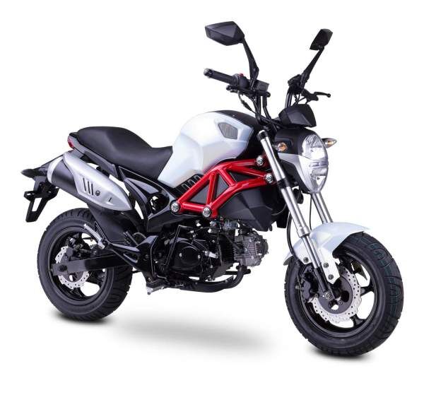 Motorrad Fighter 50 P-RS weiß 45 km/h Euro 5 Schaltmoped Mokick Kleinkraftrad