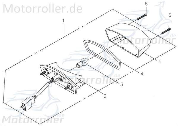 PGO Rücklicht X-RIDER 150 Rückleuchte Quad ATV 150ccm 4Takt Motorroller.de Rückstrahler Rück-Leuchte Rückleuchteneinheit Rückleuchten-Einheit PMX 50