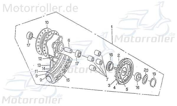 SMC Chopper 125 Hinterrad komplett 125ccm 4Takt 42800-CHP-00 Motorroller.de 130/90-15H hinten Hinterrad-Felge Hinterradfelge Hinter-Rad Heck-Rad