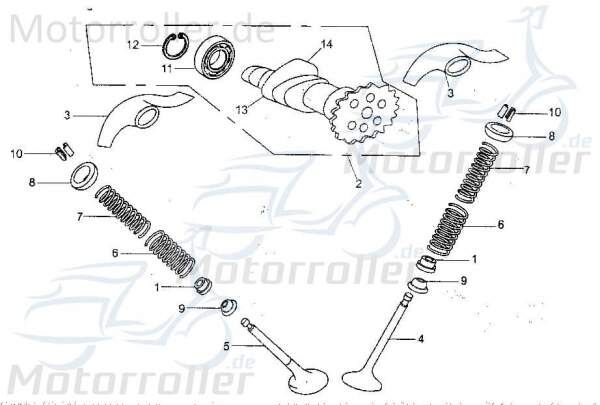 Nockenwelle Kipphebelwelle Tongjian Strassenbuggy 250 172MM-022310 Motorroller.de Eppella ECM TBM Twister Hammerhead Wangye Kasea Buggy