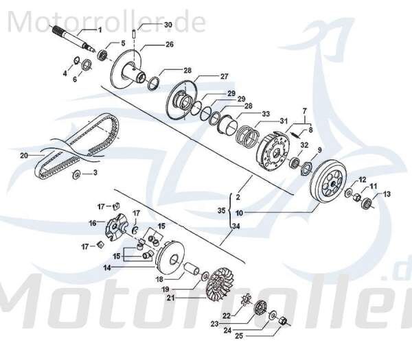 CPI Getriebeingangswelle Generic 50ccm 2Takt 24201B09F000 Motorroller.de Welle-Getriebe Getriebewelle Antriebs-Achse Getriebeeingang 50ccm-2Takt