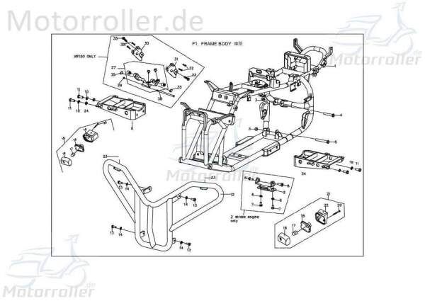 PGO X-RIDER 50 Rahmen Gestell Quad 50ccm 2Takt X042A005600 Motorroller.de Metallrahmen Fahrgestell Rahmenteil Grundgerüst Fahrzeugrahmen ATV UTV