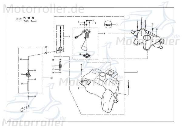 PGO Sechskantschraube M6x16mm T-Rex 50 Halter 50ccm 2Takt Motorroller.de Befestigung Halterung Flachkopfschraube Sechskant-Schraube Bundschraube G-Max