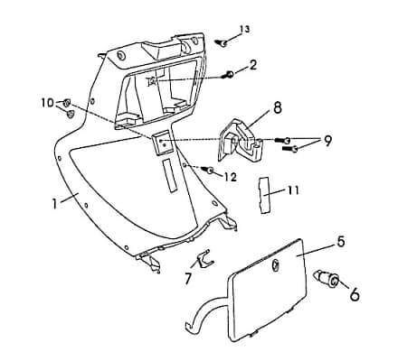 Fussraumverkleidung Frontverkleidung innen 85430 Lenkerverkleidung Rex Keidler Scooter