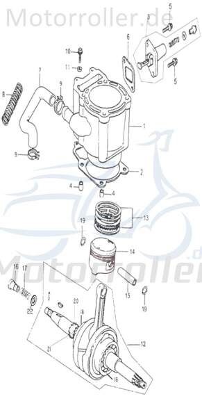 Kolben Adly ATV 150 Sport Piston Motorkolben 150ccm 4Takt Motorroller.de 150ccm-4Takt Quad ATV 150 Crossroad UTV Ersatzteil Service Inpektion