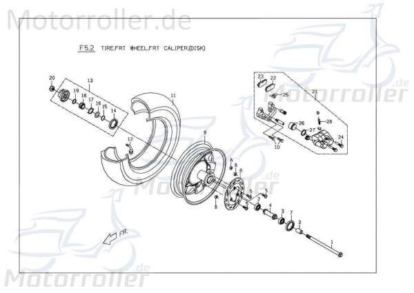 Achse Vorderrad Radbolzen PGO C2402500000