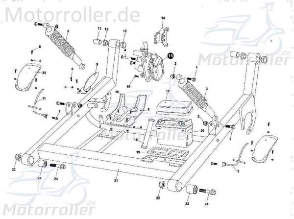 Schwingarm Schwinge Aufhängung Tongjian Strassenbuggy 150 2.000.202 Motorroller.de Eppella ECM TBM Twister Hammerhead Wangye Kasea Buggy