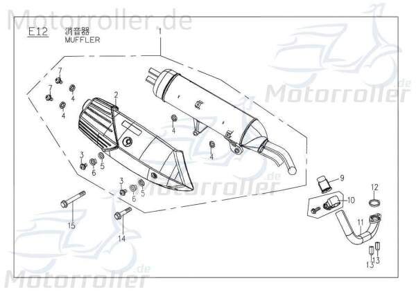 Auspuff komplett mit Katalysator PGO C52815000002