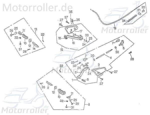 SMC Chopper 125 Fußraste Fußablage 125ccm 4Takt 53231-CHP-00 Motorroller.de Fußtritt Fußraster Fuß-Ablage Fuß-Raste Fuß-Tritt Scooter Ersatzteil