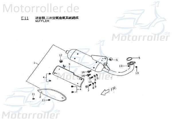 PGO Sechskantschraube M8x40mm Star 50 Befestigung 50ccm 2Takt Motorroller.de Halter Halterung Flachkopfschraube Sechskant-Schraube Bundschraube