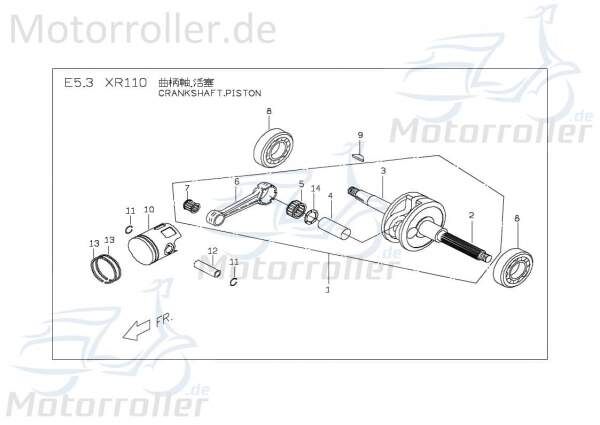 PGO X-RIDER 110 Pleuel Kolbenstange 50ccm 2Takt P0066110000 Motorroller.de Pleulstange Kurbelwellenstange PGO 50ccm-2Takt Quad ATV UTV Ersatzteil