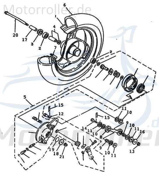 Sechskantschraube M8x34mm Rex Befestigung Halter 50ccm 2Takt Motorroller.de Halterung Flachkopfschraube Sechskant-Schraube Bundschraube Scooter