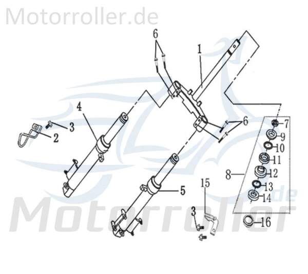 Bundschraube M8x45mm Rex Maschinenschraube 125ccm 4Takt Motorroller.de Flanschschraube Flansch-Schraube Maschinen-Schraube Bund-Schraube 125ccm-4Takt