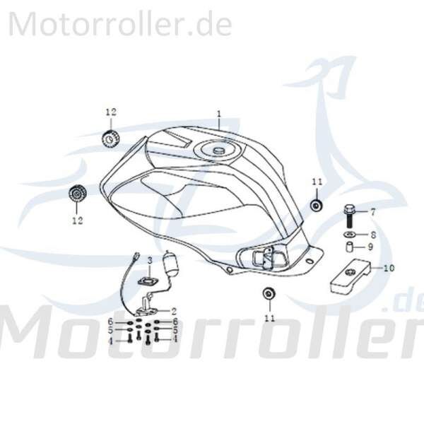 Qingqi STREET 125 DD Benzintank Roller 125ccm 4Takt 91516 Motorroller.de Benzin-Tank Kraftstoff-Tank Benzin-Behälter Benzinbehälter Kaftstoffbehälter