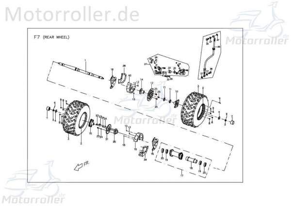 PGO Radnabe hinten X-Rider 90 Vorderradnabe Radaufnahme Quad X0407450000 Motorroller.de Radmitte Radhülse Achsnabe Radlager Rad-Nabe ATV X-RIDER 110