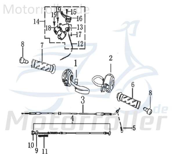 Bundschraube M5x12mm Rex Maschinenschraube 706135 Motorroller.de Flanschschraube Flansch-Schraube Maschinen-Schraube Bund-Schraube 125ccm-4Takt